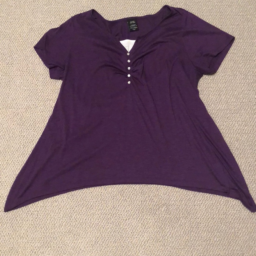 Purple Dropped Side Blouse